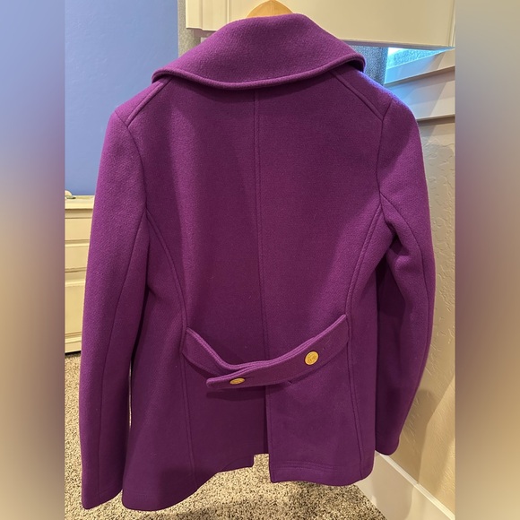 J Crew majesty, royal purple wool pea coat, size 4 - Picture 5 of 5